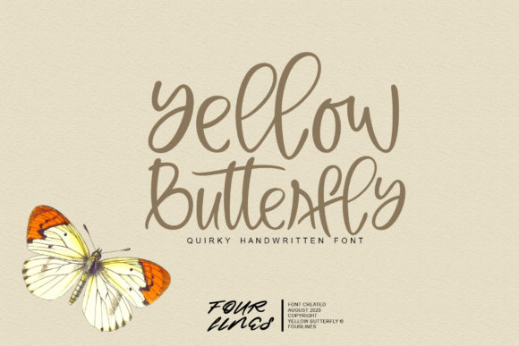 Yellow Butterfly Font for a Professional Brand